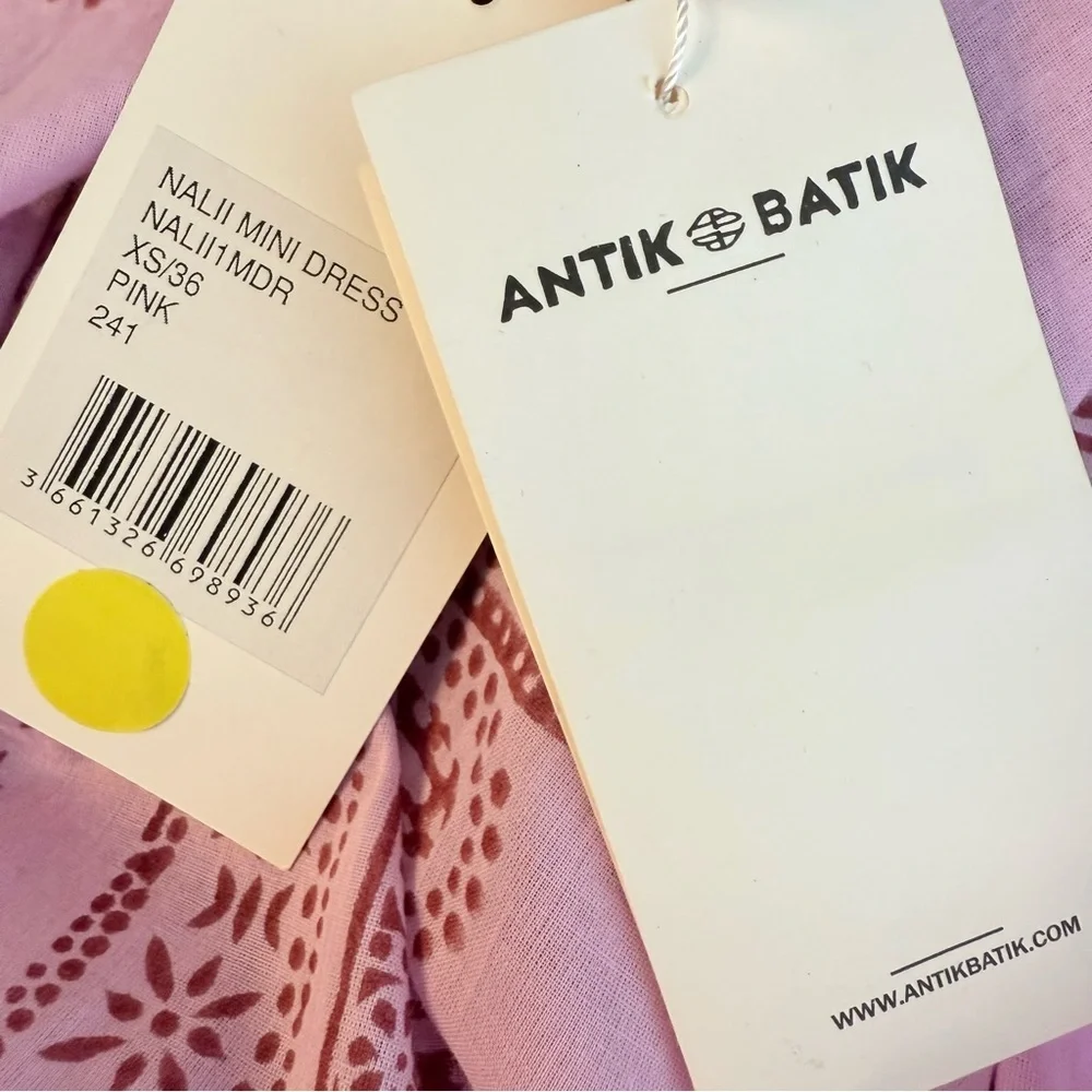 Antik Batik Pink and Red Nail Mini Boho Dress size XS NWT - Picture 5 of 8